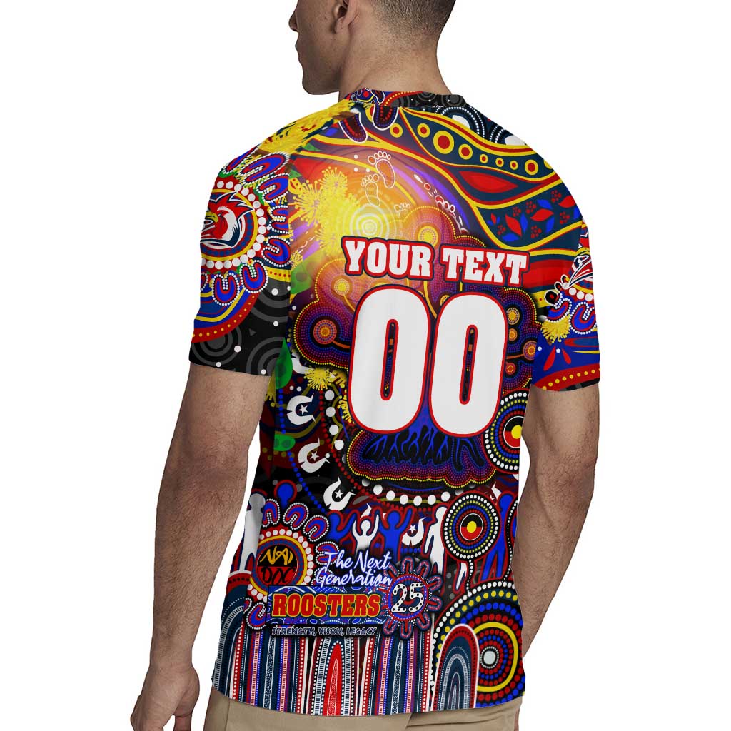 Personalised NAIDOC Week 2025 Roosters Football Rugby Jersey Aboriginal Dot Painting
