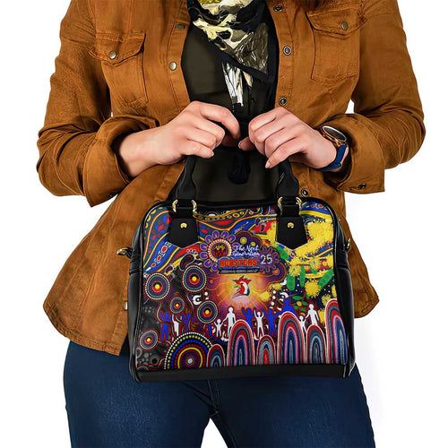 NAIDOC Week 2025 Roosters Football Shoulder Handbag Aboriginal Dot Painting