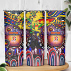 NAIDOC Week 2025 Roosters Football Skinny Tumbler Aboriginal Dot Painting