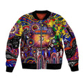 Personalised NAIDOC Week 2025 Roosters Football Sleeve Zip Bomber Jacket Aboriginal Dot Painting