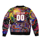 Personalised NAIDOC Week 2025 Roosters Football Sleeve Zip Bomber Jacket Aboriginal Dot Painting
