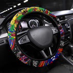 NAIDOC Week 2025 Roosters Football Steering Wheel Cover Aboriginal Dot Painting