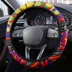 NAIDOC Week 2025 Roosters Football Steering Wheel Cover Aboriginal Dot Painting