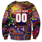 Personalised NAIDOC Week 2025 Roosters Football Sweatshirt Aboriginal Dot Painting