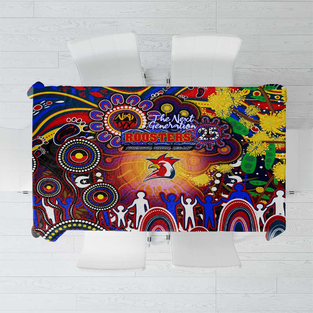 NAIDOC Week 2025 Roosters Football Tablecloth Aboriginal Dot Painting