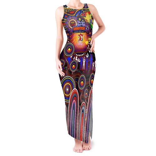 Personalised NAIDOC Week 2025 Roosters Football Tank Maxi Dress Aboriginal Dot Painting