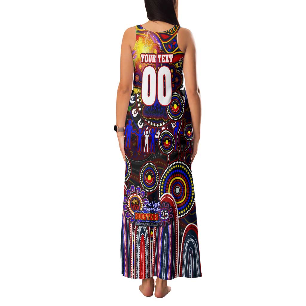 Personalised NAIDOC Week 2025 Roosters Football Tank Maxi Dress Aboriginal Dot Painting