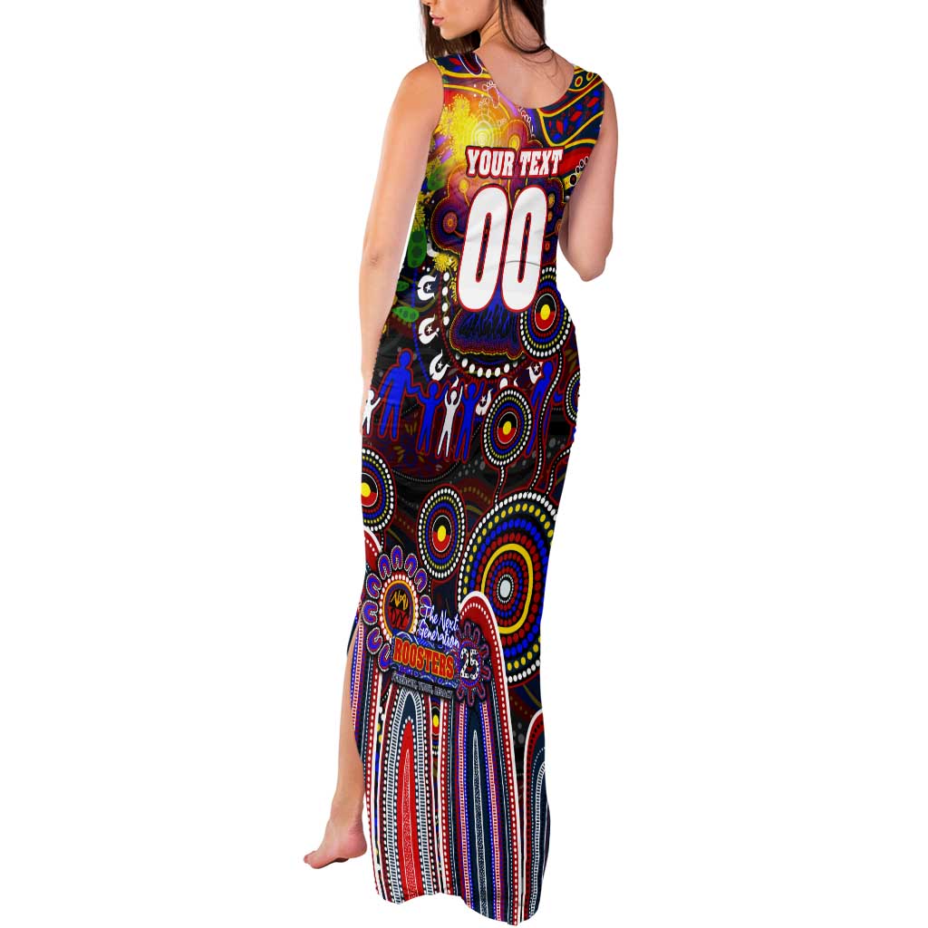 Personalised NAIDOC Week 2025 Roosters Football Tank Maxi Dress Aboriginal Dot Painting