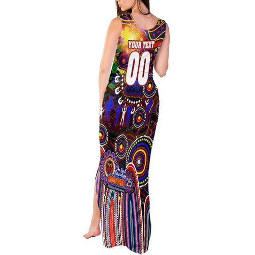 Personalised NAIDOC Week 2025 Roosters Football Tank Maxi Dress Aboriginal Dot Painting