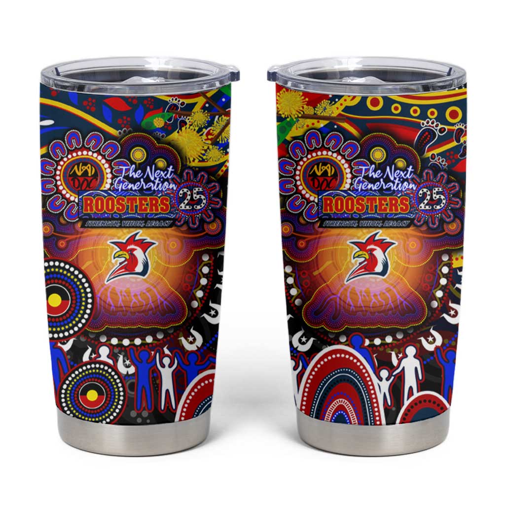NAIDOC Week 2025 Roosters Football Tumbler Cup Aboriginal Dot Painting