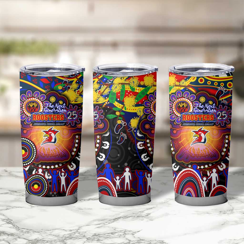 NAIDOC Week 2025 Roosters Football Tumbler Cup Aboriginal Dot Painting