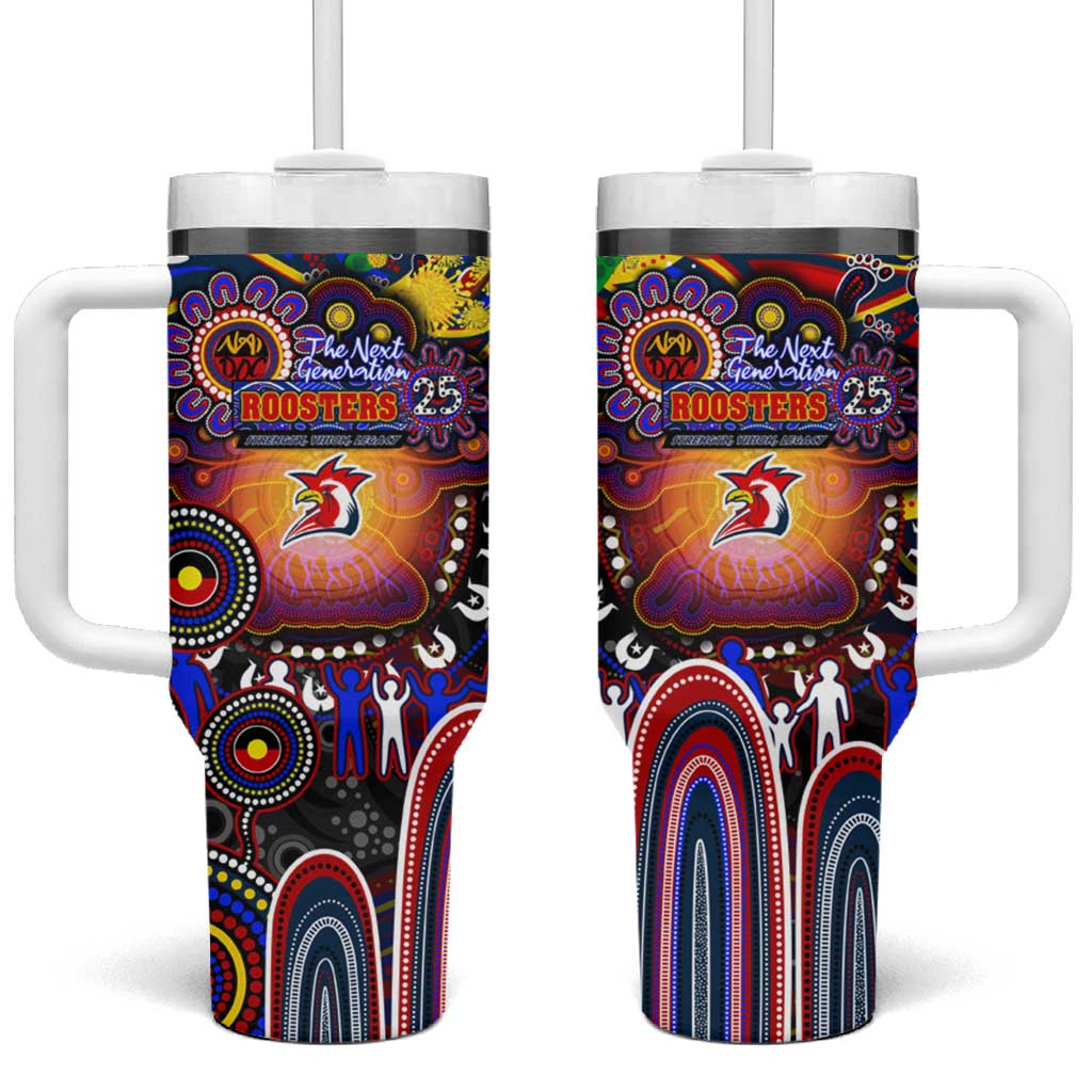 NAIDOC Week 2025 Roosters Football Tumbler With Handle Aboriginal Dot Painting