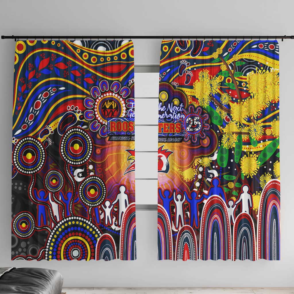 NAIDOC Week 2025 Roosters Football Window Curtain Aboriginal Dot Painting
