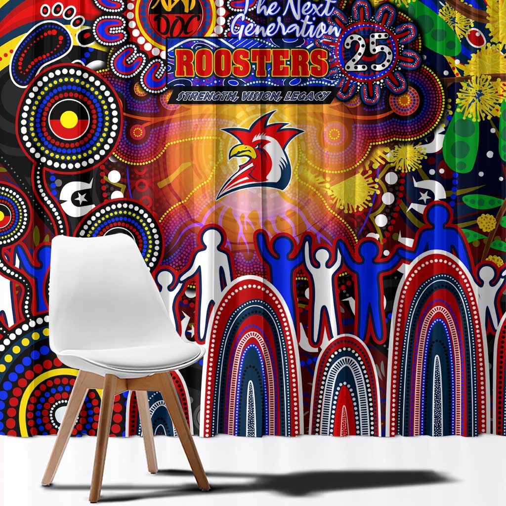 NAIDOC Week 2025 Roosters Football Window Curtain Aboriginal Dot Painting