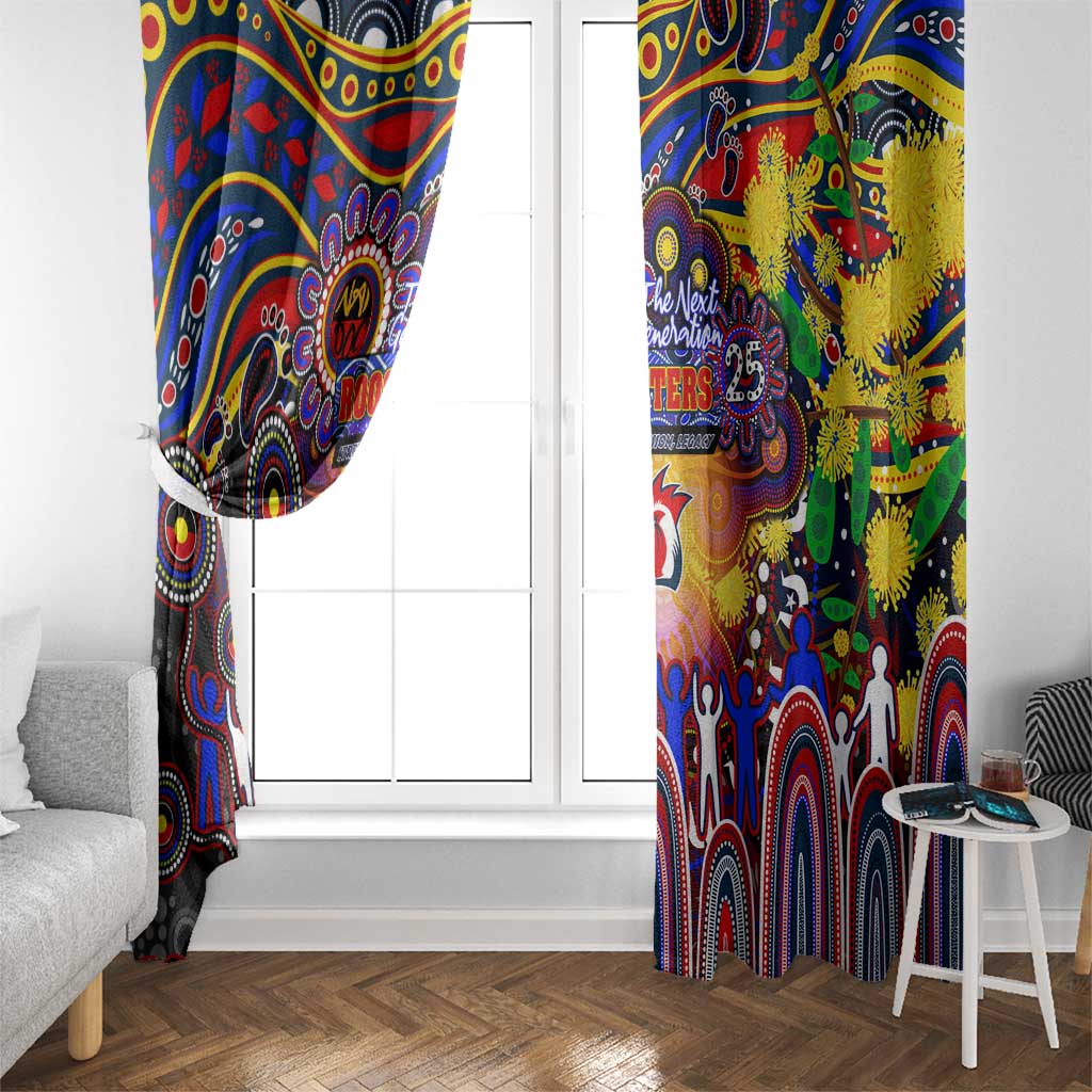 NAIDOC Week 2025 Roosters Football Window Curtain Aboriginal Dot Painting