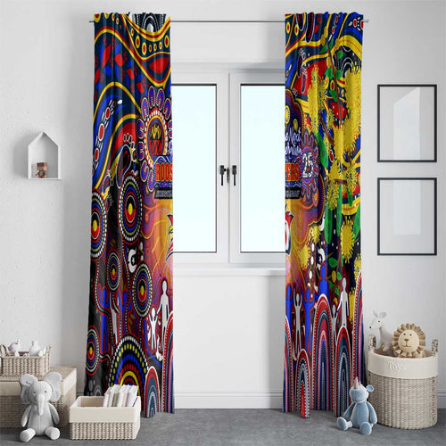 NAIDOC Week 2025 Roosters Football Window Curtain Aboriginal Dot Painting