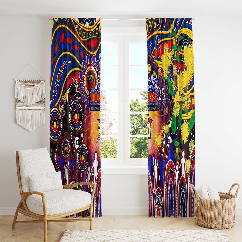 NAIDOC Week 2025 Roosters Football Window Curtain Aboriginal Dot Painting