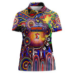 Personalised NAIDOC Week 2025 Roosters Football Women Polo Shirt Aboriginal Dot Painting