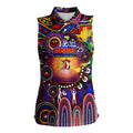 Personalised NAIDOC Week 2025 Roosters Football Women Sleeveless Polo Shirt Aboriginal Dot Painting