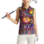 Personalised NAIDOC Week 2025 Roosters Football Women Sleeveless Polo Shirt Aboriginal Dot Painting