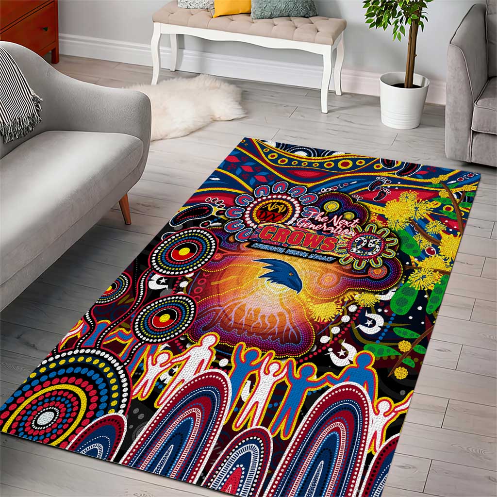 NAIDOC Week 2025 Crows Football Area Rug Aboriginal Dot Painting