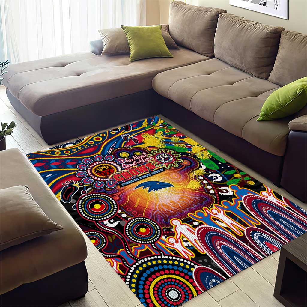 NAIDOC Week 2025 Crows Football Area Rug Aboriginal Dot Painting