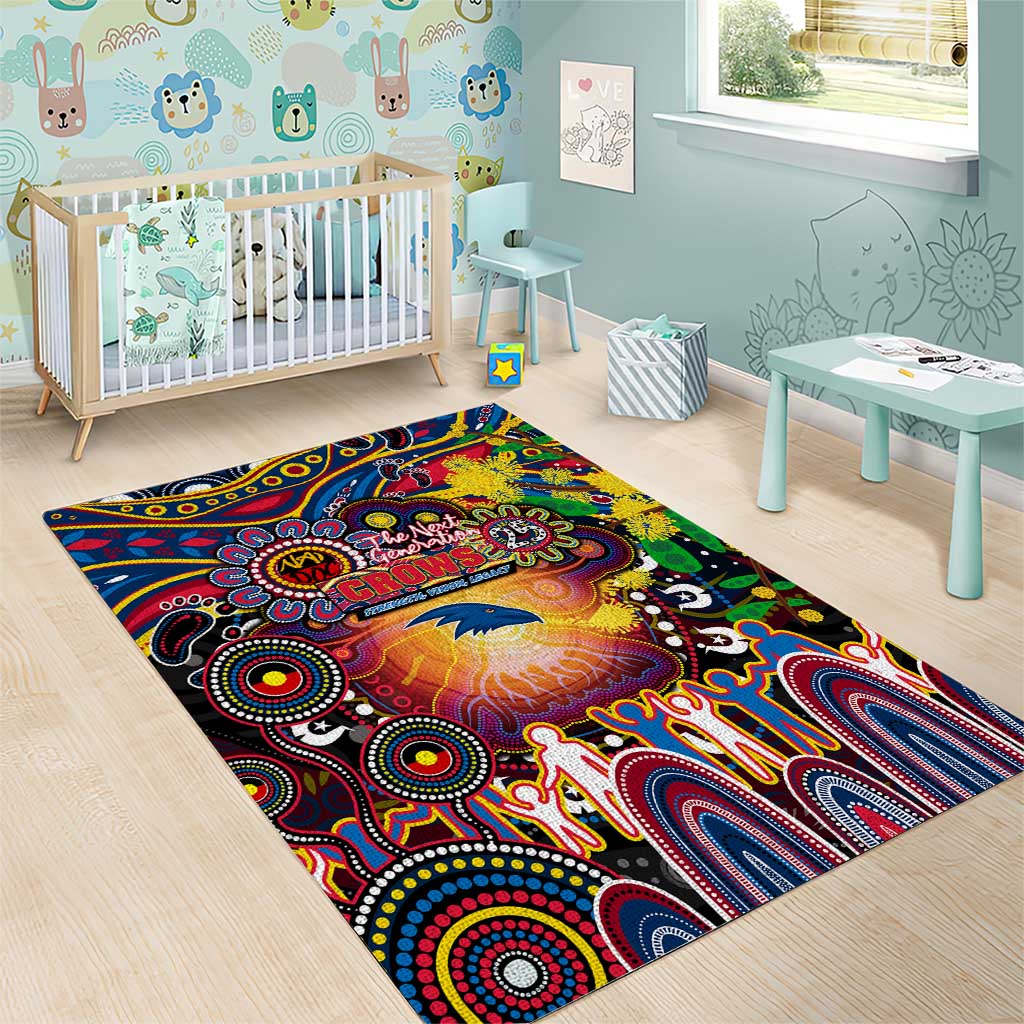 NAIDOC Week 2025 Crows Football Area Rug Aboriginal Dot Painting