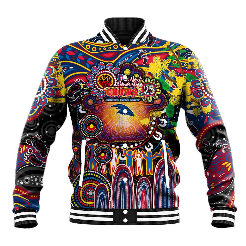 Personalised NAIDOC Week 2025 Crows Football Baseball Jacket Aboriginal Dot Painting