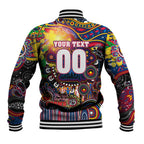 Personalised NAIDOC Week 2025 Crows Football Baseball Jacket Aboriginal Dot Painting