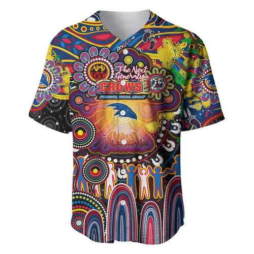 Personalised NAIDOC Week 2025 Crows Football Baseball Jersey Aboriginal Dot Painting