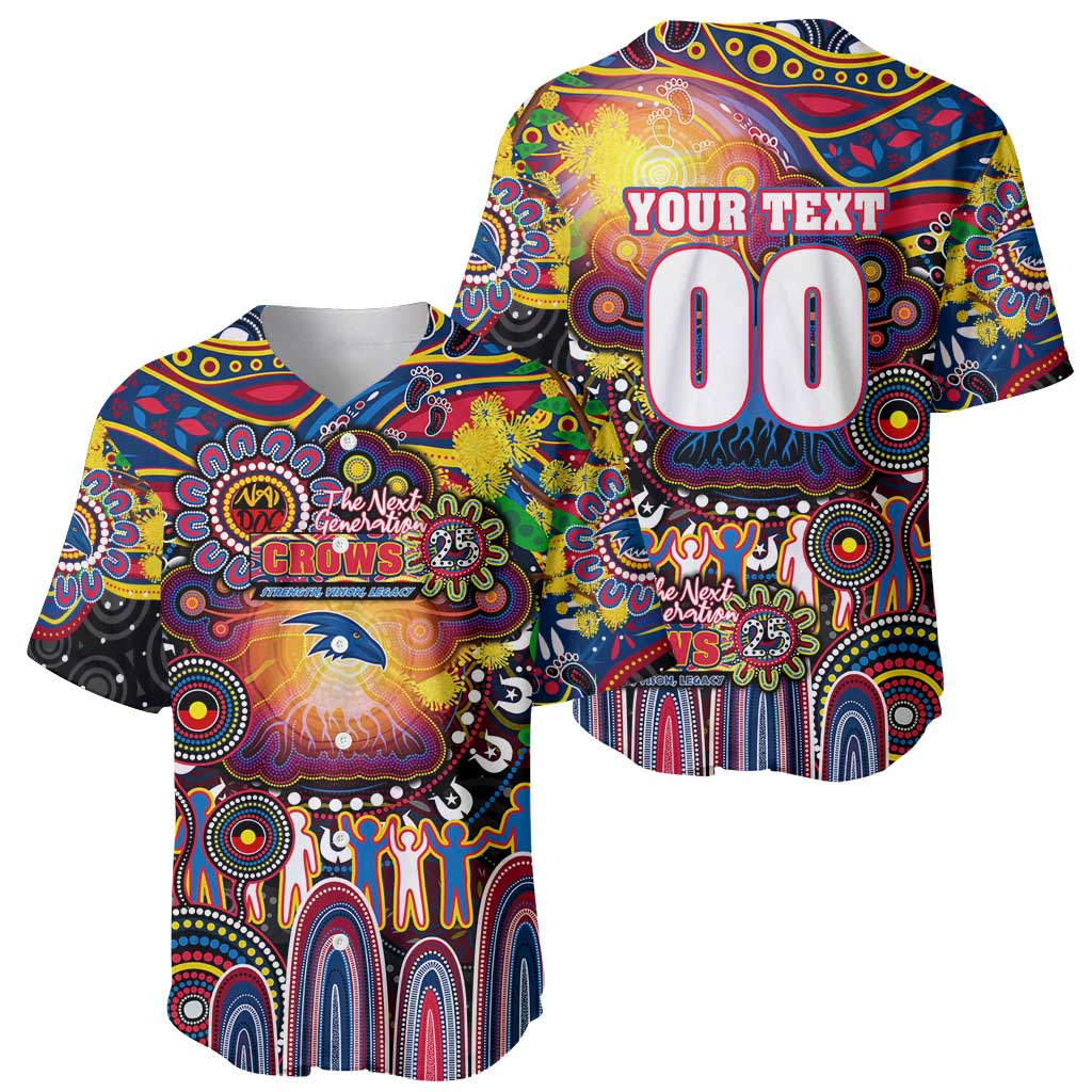 Personalised NAIDOC Week 2025 Crows Football Baseball Jersey Aboriginal Dot Painting