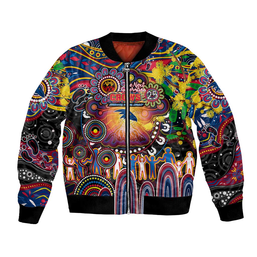 Personalised NAIDOC Week 2025 Crows Football Bomber Jacket Aboriginal Dot Painting