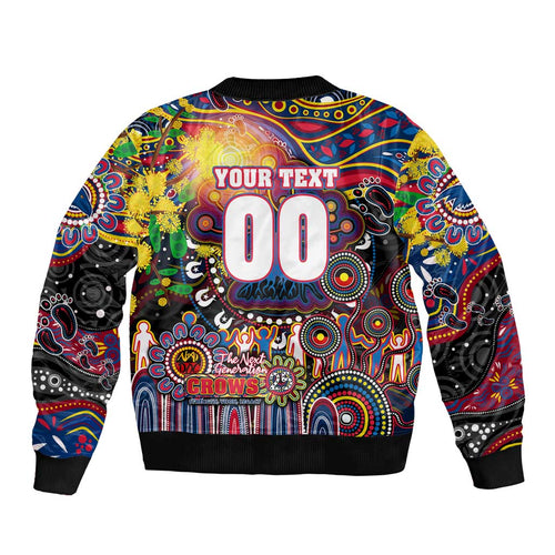 Personalised NAIDOC Week 2025 Crows Football Bomber Jacket Aboriginal Dot Painting