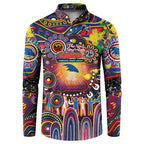 Personalised NAIDOC Week 2025 Crows Football Button Sweatshirt Aboriginal Dot Painting