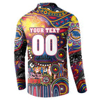 Personalised NAIDOC Week 2025 Crows Football Button Sweatshirt Aboriginal Dot Painting