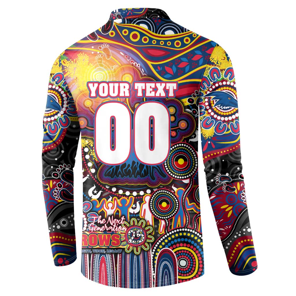 Personalised NAIDOC Week 2025 Crows Football Button Sweatshirt Aboriginal Dot Painting