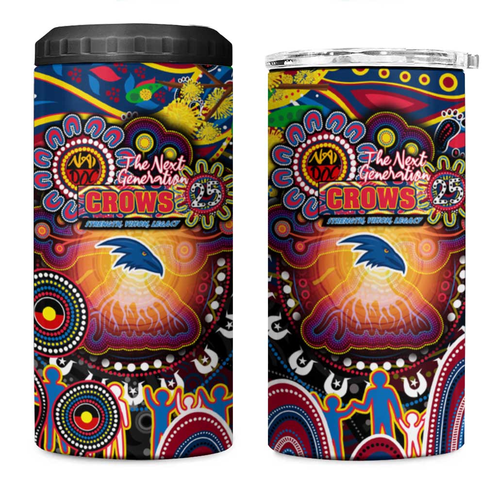 NAIDOC Week 2025 Crows Football 4 in 1 Can Cooler Tumbler Aboriginal Dot Painting