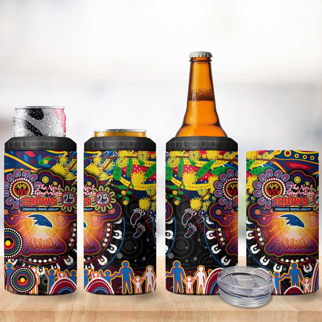 NAIDOC Week 2025 Crows Football 4 in 1 Can Cooler Tumbler Aboriginal Dot Painting