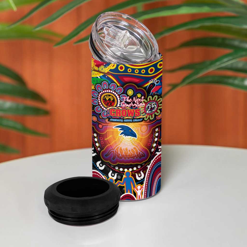 NAIDOC Week 2025 Crows Football 4 in 1 Can Cooler Tumbler Aboriginal Dot Painting