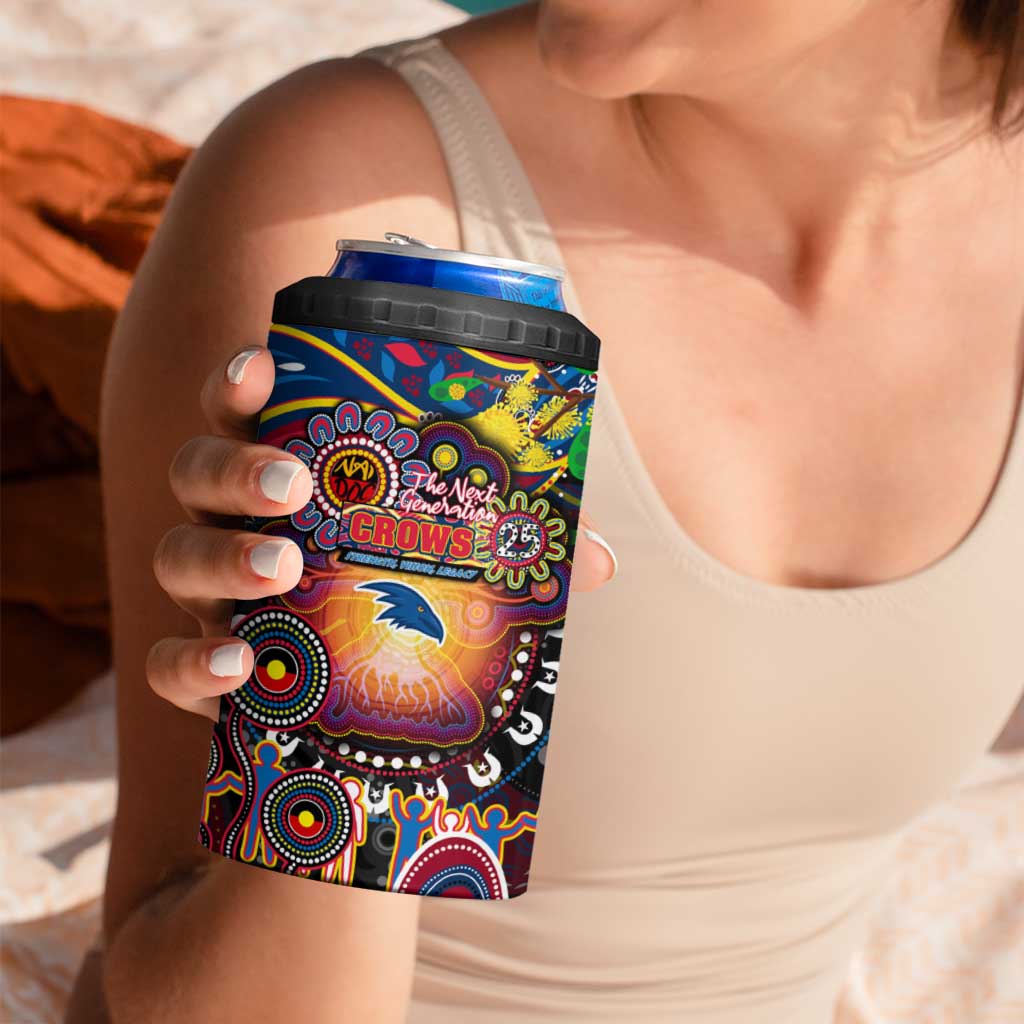 NAIDOC Week 2025 Crows Football 4 in 1 Can Cooler Tumbler Aboriginal Dot Painting