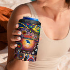 NAIDOC Week 2025 Crows Football 4 in 1 Can Cooler Tumbler Aboriginal Dot Painting