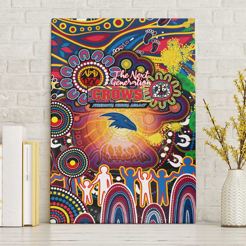 NAIDOC Week 2025 Crows Football Canvas Wall Art Aboriginal Dot Painting
