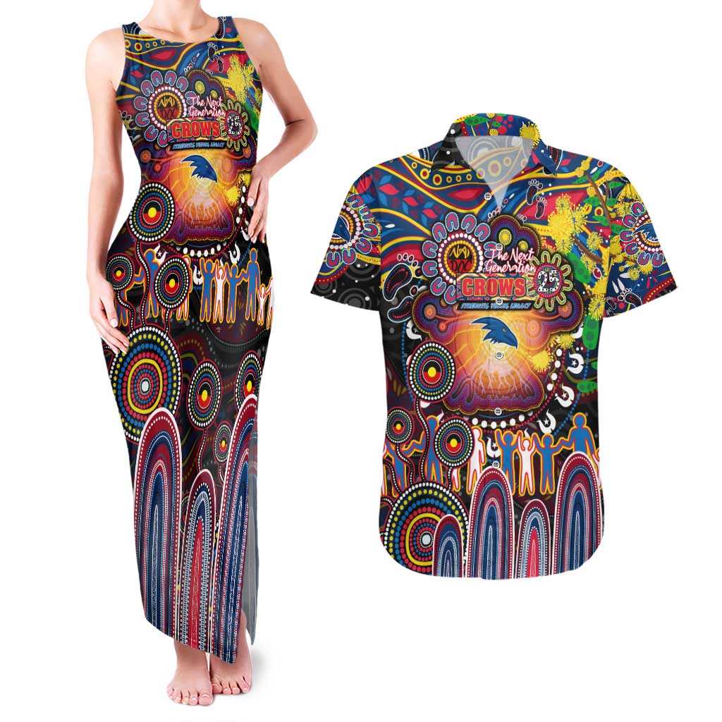 Personalised NAIDOC Week 2025 Crows Football Couples Matching Tank Maxi Dress and Hawaiian Shirt Aboriginal Dot Painting