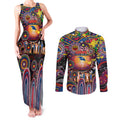Personalised NAIDOC Week 2025 Crows Football Couples Matching Tank Maxi Dress and Long Sleeve Button Shirt Aboriginal Dot Painting