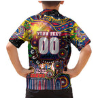 Personalised NAIDOC Week 2025 Crows Football Family Matching Mermaid Dress and Hawaiian Shirt Aboriginal Dot Painting