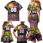 Personalised NAIDOC Week 2025 Crows Football Family Matching Mermaid Dress and Hawaiian Shirt Aboriginal Dot Painting