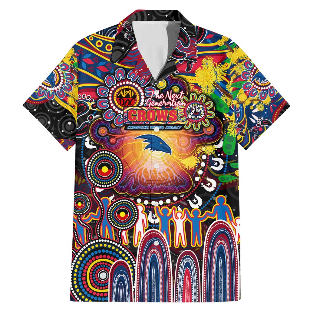 Personalised NAIDOC Week 2025 Crows Football Family Matching Mermaid Dress and Hawaiian Shirt Aboriginal Dot Painting