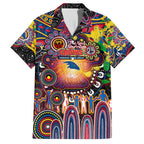 Personalised NAIDOC Week 2025 Crows Football Family Matching Off Shoulder Short Dress and Hawaiian Shirt Aboriginal Dot Painting