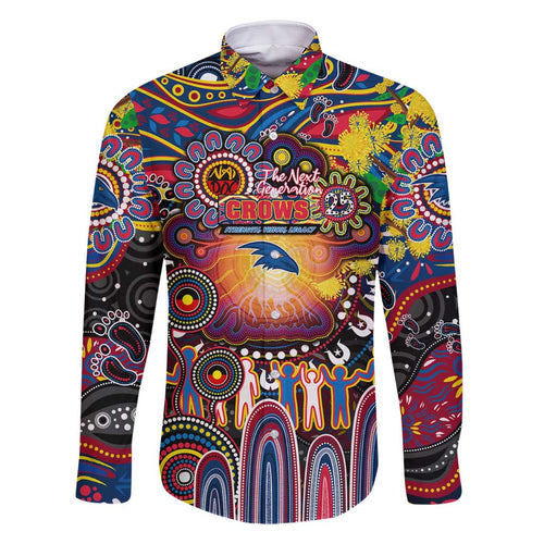 Personalised NAIDOC Week 2025 Crows Football Family Matching Off Shoulder Short Dress and Hawaiian Shirt Aboriginal Dot Painting