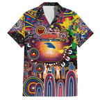 Personalised NAIDOC Week 2025 Crows Football Family Matching Puletasi and Hawaiian Shirt Aboriginal Dot Painting